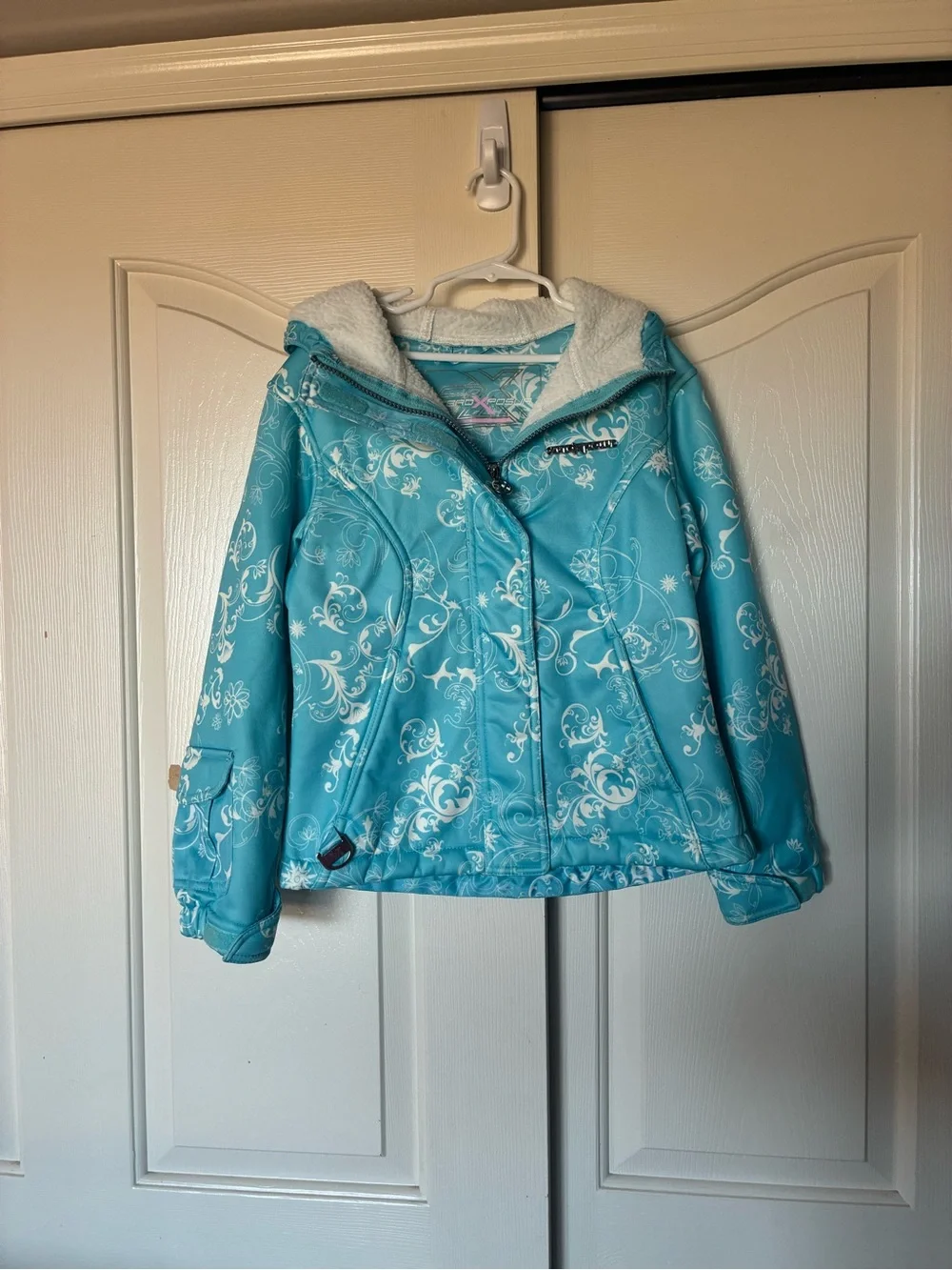 Colombia Girl's Sweater Lot Set Blue Winter Snow Fleece Youth Small Size 7-8